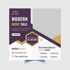 Real estate promotion social media post and web banner template