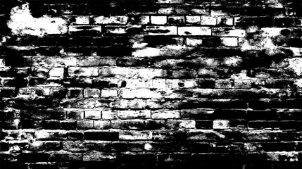 Obraz premium Grunge Brick Wall Texture: Black & White Background