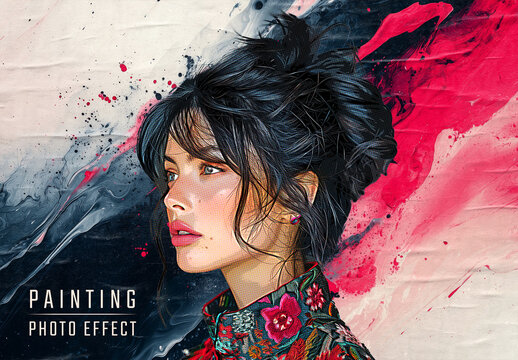 Pop Art Painting Photo Effect Mockup