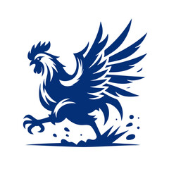 Obraz premium Dynamic Rooster: A Powerful Vector Illustration of a Running Rooster