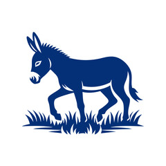 Obraz premium Majestic Donkey Silhouette in a Field: A Stunning Vector Graphic