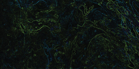 Abstract dark green and blue artistic background pattern featuring swirling organic shapes resembling a textured natural landscape of some kind.