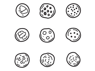 Detailed Cookie Dough Food Line Art for Modern Designs