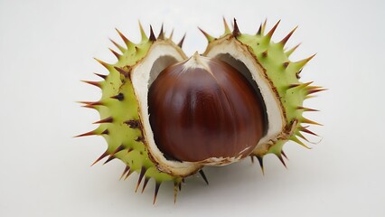 Ripe Horse Chestnut in its Opened Husk