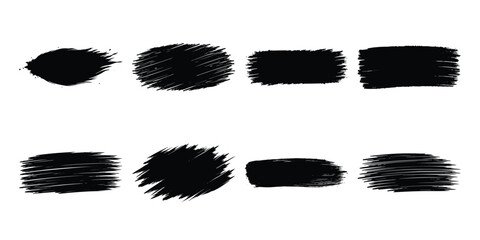 Black grunge brush stroke collection for creative design