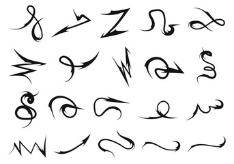 Gothic Line Arrow and Ornament Element