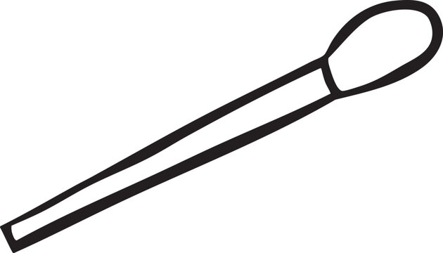 A simple black-lined tongs rests vertically on a white background.