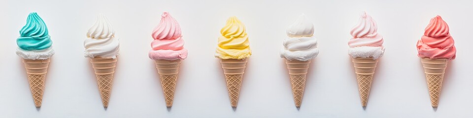 Colorful Ice Cream Cones