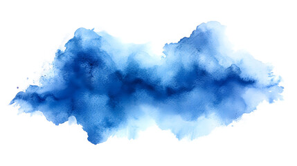 Blue watercolor wash texture on transparent background, highly detailed, sharp focus artistic background for packaging and branding