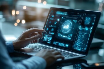 Businessmen and humanoid robot work on a project chat bot chatbot ai bot