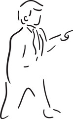 A single figure leans forward contemplating a point in the distance.