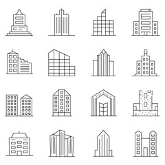 House icon sec vector, building icon set Vector