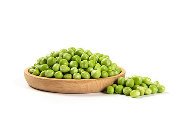 fresh green peas isolated on white background