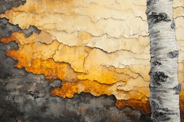 Obraz premium Textural depiction of bark and light.