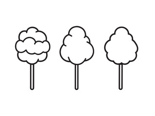 Cotton Candy Food Line Art Drawing for Modern Design Purposes