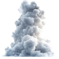 Crystal clear image of a large white smoke cloud, transparent background allows seamless integration into film visual effects or print media designs, professional photo