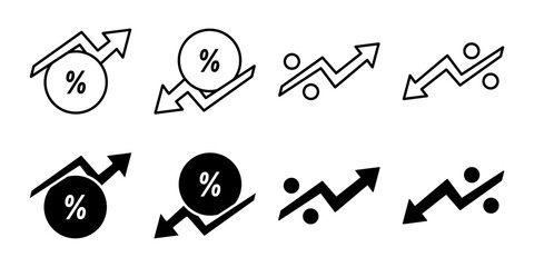 percentage icon set. for mobile concept and web design on white background