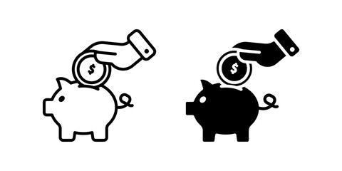 Saving Money icon set. for mobile concept and web design on white background