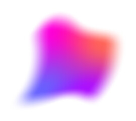 Abstract blurred irregular shape. Soft color element. Liquid fluid watercolor blob with iridescent gradation