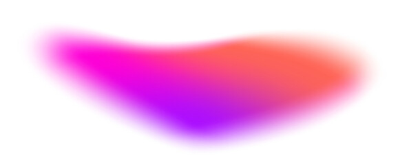 Abstract blurred irregular shape. Soft element. Liquid fluid blob with pink color gradation