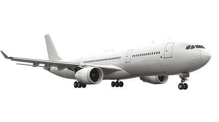 Obraz premium Professional photo of a commercial airplane, cut out graphic ideal for adding a travel or transportation element to websites, brochures, or digital advertisements, crystal clear image