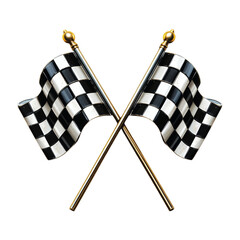 Fototapeta premium checkered racing flag isolated on transparent background
