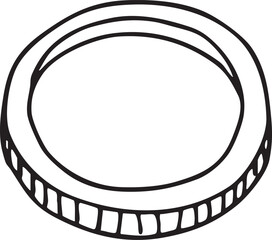 Fototapeta premium A simple black-and-white circular outline forms a distinct shape.