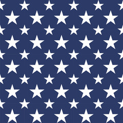 Obraz premium Patriotic Stars Seamless Pattern. 4th of July, USA Independence day, Americana Backdrop. Vector Template For Fabric, Textile, Wallpaper, Wrapping Paper