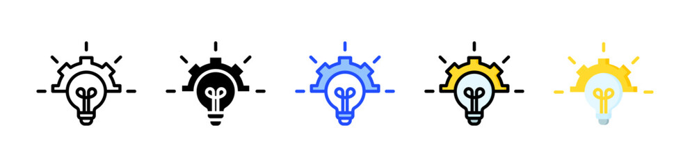 Innovation Gears Icon Collection With Multiple Styles