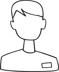Obraz premium A simple drawing of a young man's head and shoulders.