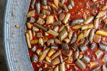 Banana Stem Curry or Gulai Batang Pisang. Malaysian Food. Malaysian Delicacies