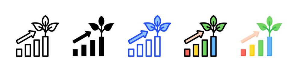 Sustainable Growth Icon Collection With Multiple Styles