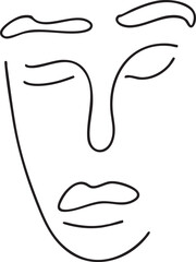 Obraz premium A minimalist drawing depicts a serene face with delicate features.