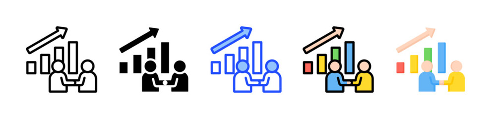 Profitable Partnership Icon Collection With Multiple Styles