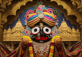 Fototapeta premium Ornate Jagannath Deity in Temple Shrine