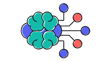Artificial Intelligence Vector Icon: Brain, Neural Network, Machine Learning