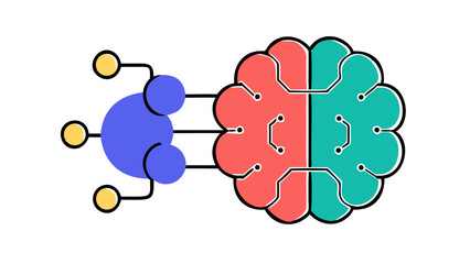 Artificial Intelligence Vector Icon: Brain, Neural Network, Machine Learning