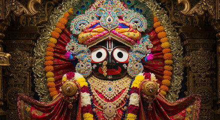 Obraz premium Ornate Jagannath Deity in Rich Attire