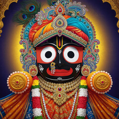 Majestic Jagannath: Ornate Deity Portrait