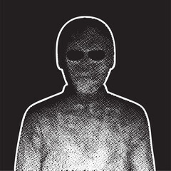 A silhouetted swimmer gazes intensely forward with goggles.