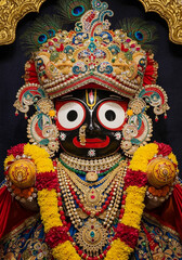 Fototapeta premium Ornate Jagannath Deity in Rich Adornments
