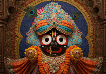 Obraz premium Majestic Jagannath Deity in Ornate Attire