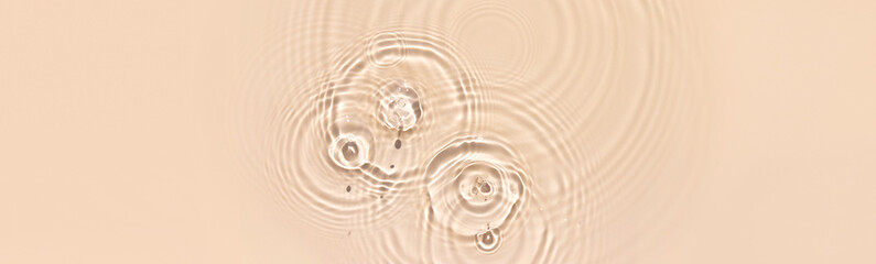 banner water texture ripples wave clean transparent water abstract background in beige color