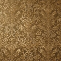 Intricate damask floral wallpaper, textured gold accents, classic, retro, background