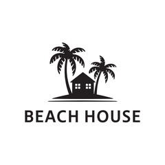 Obraz premium Palm Tree House, Palm tree house silhouette