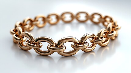 Obraz premium Gold Chain Bracelet Fashion Jewelry Isolated On White Background High Resolution Images