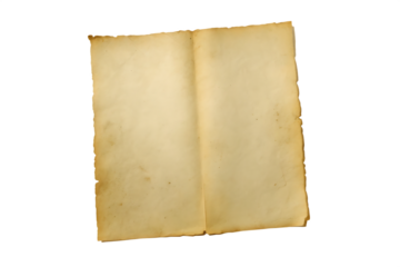 aged vintage parchment paper texture isolated on white background PNG