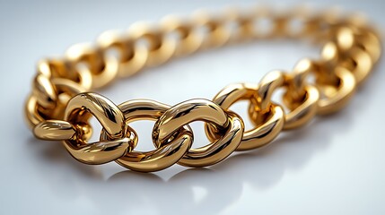 Obraz premium Gold Chain Bracelet High Resolution Images Shiny And Luxurious Jewelry Closeup
