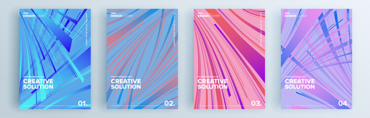 Modern abstract covers set, minimal covers design. Colorful geometric background, vector illustration.