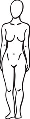 Obraz premium A slender female figure stands in a neutral pose.